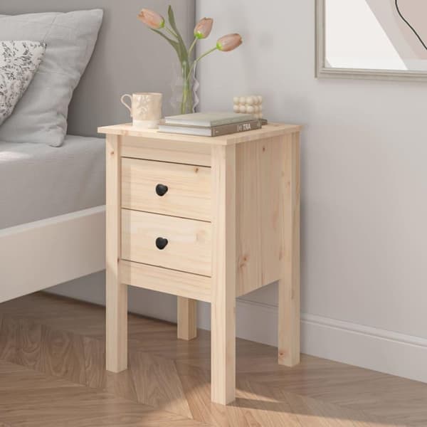 vidaXL sengebord 40x35x61,5 cm massivt fyrretræ