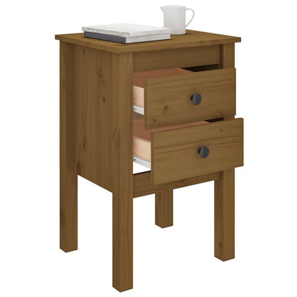vidaXL Yöpöydät 2 kpl hunajanruskea 40x35x61,5 cm täysi mänty