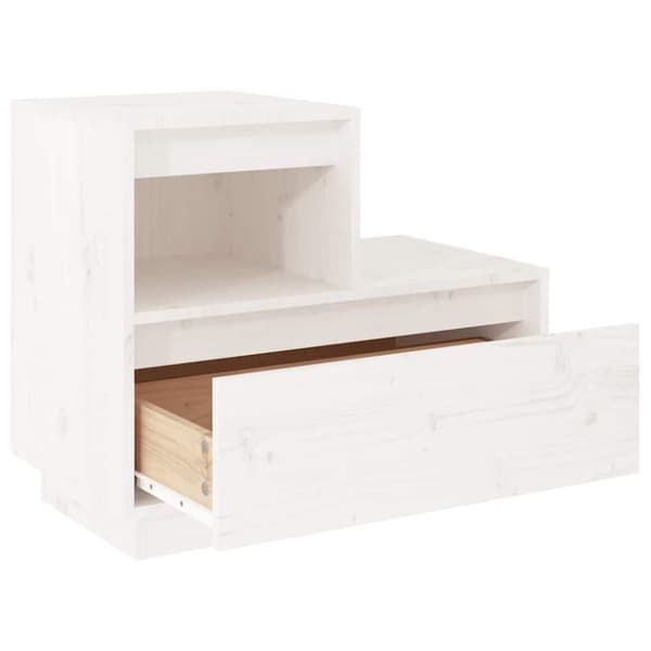 vidaXL sengeborde 2 stk. 60x34x51 cm massivt fyrretræ hvid