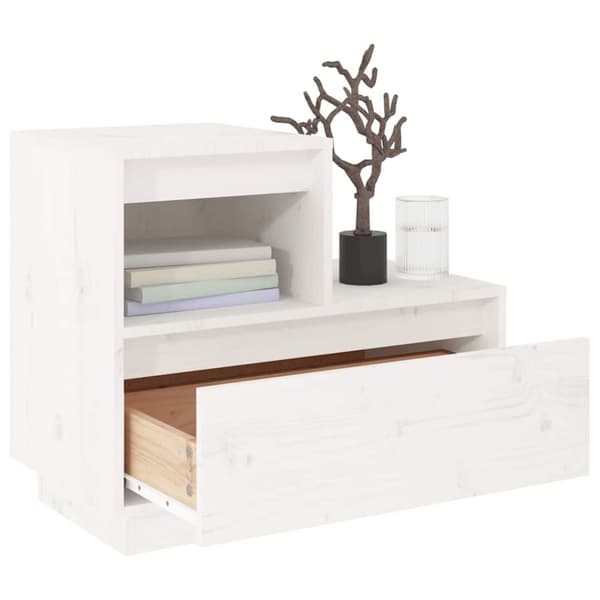 vidaXL sengeborde 2 stk. 60x34x51 cm massivt fyrretræ hvid