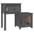 Miniatyrbillede 4 af 10: vidaXL sengeborde 2 stk. 79,5x38x66,5 cm massivt fyrretræ grå