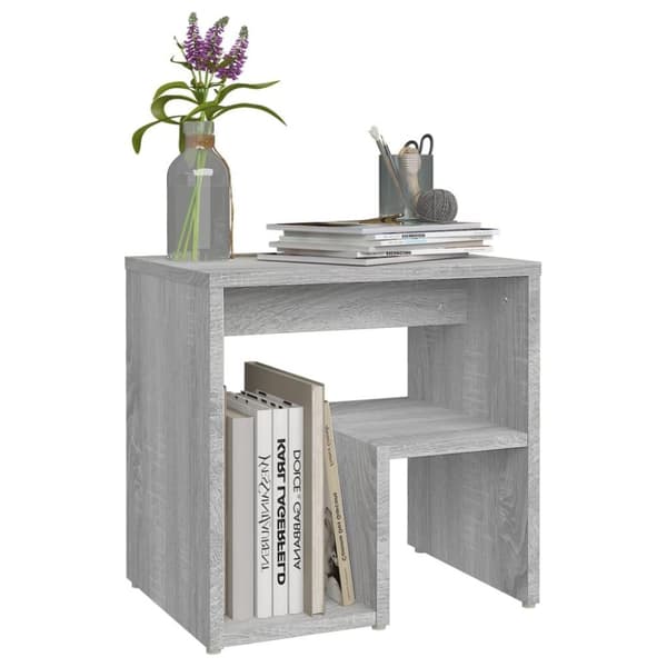 vidaXL sengeborde 2 stk. 40x30x40 cm konstrueret træ grå sonoma-eg