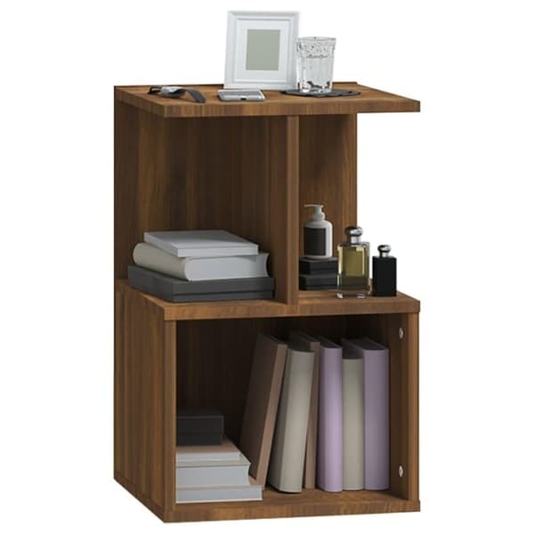 vidaXL sengeborde 2 stk. 35x35x55 cm konstrueret træ brun egetræsfarve