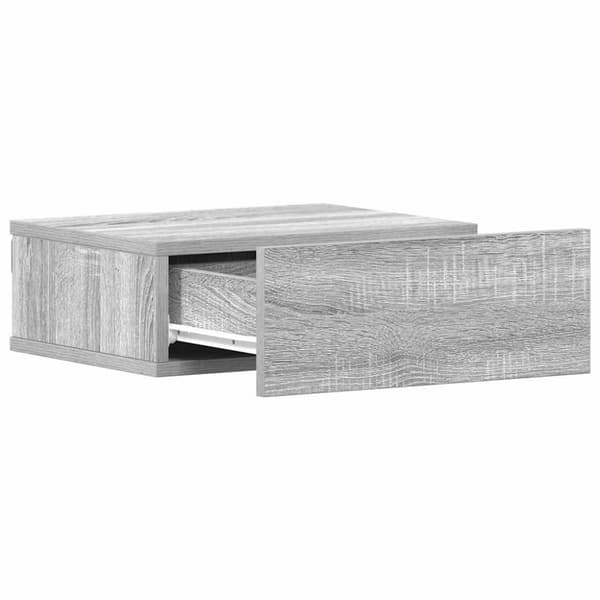 vidaXL Kelluvat yöpöydät 2 kpl harmaa Sonoma 40x30x15 cm tekninen puu