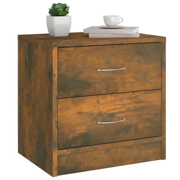 vidaXL sengebord 40x30x40 cm konstrueret træ røget egetræsfarve