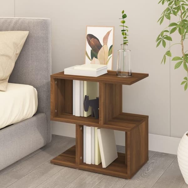 vidaXL sengeborde 2 stk. 50x30x51,5 cm konstrueret træ brunt egetræ