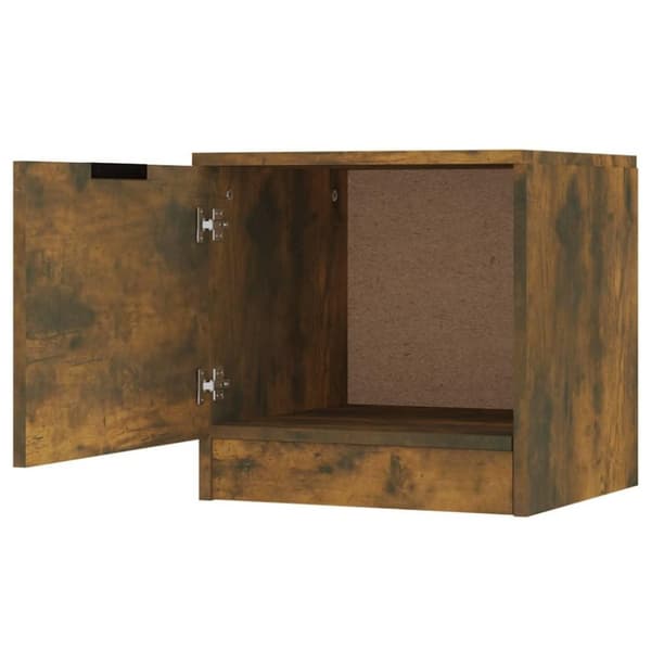 vidaXL sengeborde 40x39x40 cm 2 stk. røget egetræsfarve