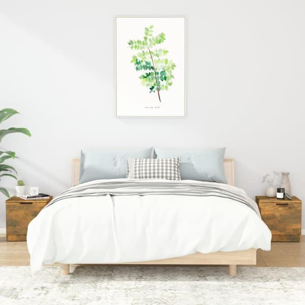 vidaXL sengeborde 40x39x40 cm 2 stk. røget egetræsfarve