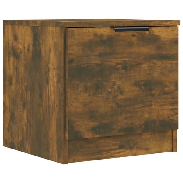 vidaXL sengeborde 40x39x40 cm 2 stk. røget egetræsfarve