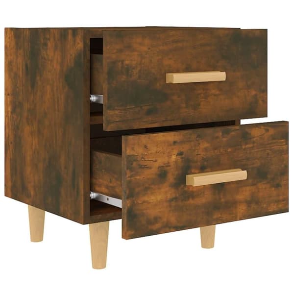 vidaXL sengeborde 40x35x47,5 cm 2 stk. røget egetræsfarve