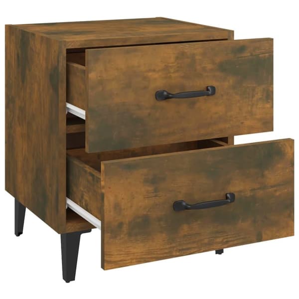 vidaXL sengebord 40x35x47,5 cm røget egetræsfarve
