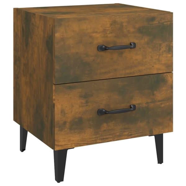 vidaXL sengebord 40x35x47,5 cm røget egetræsfarve