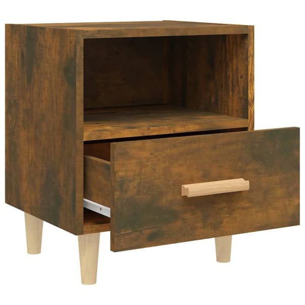 vidaXL sengeborde 2 stk. 40x35x47 cm røget egetræsfarve