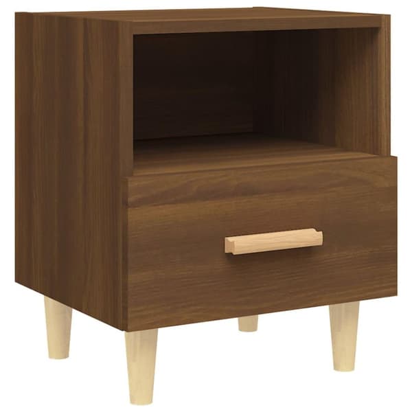 vidaXL sengeborde 40x35x47 cm 2 stk. brun egetræsfarve