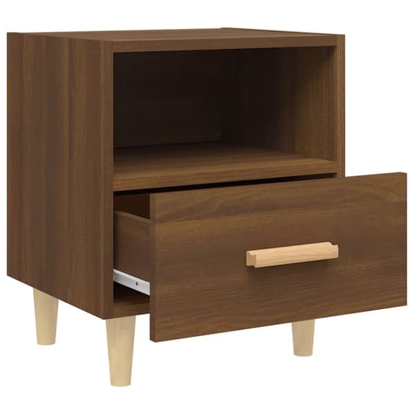vidaXL sengeborde 40x35x47 cm 2 stk. brun egetræsfarve