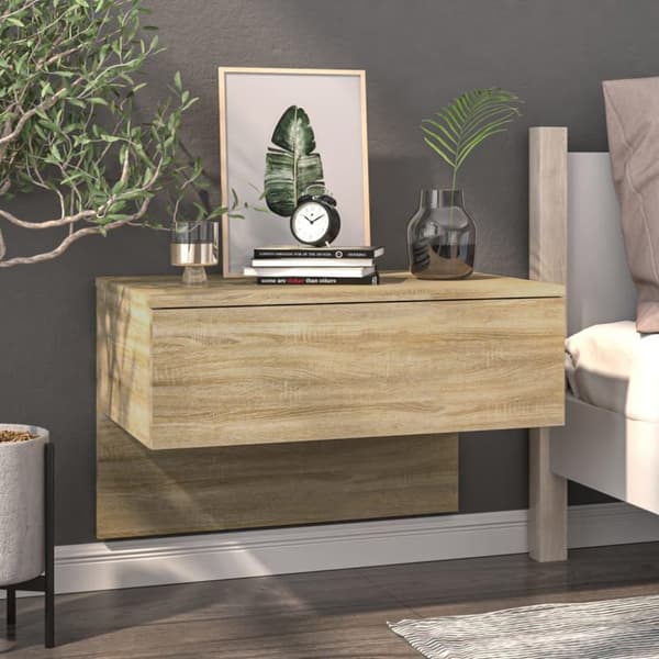 vidaXL Veggmonterte nattbord 2 stk sonoma oak