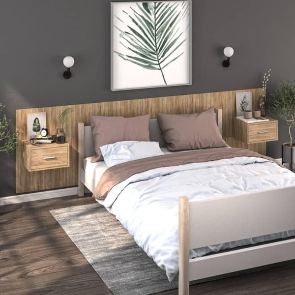 vidaXL Veggmontert nattbord sonoma oak