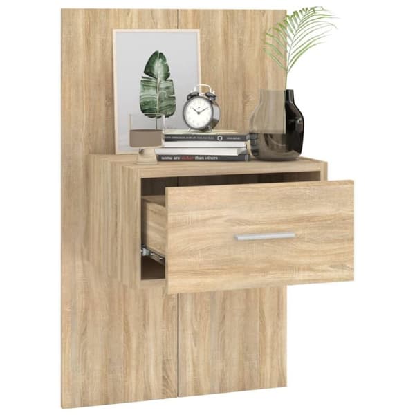 vidaXL Veggmontert nattbord sonoma oak