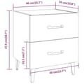 Miniatyrbilde 7 av 9: vidaXL Nattbord 2 stk svart 40x35x47,5 cm