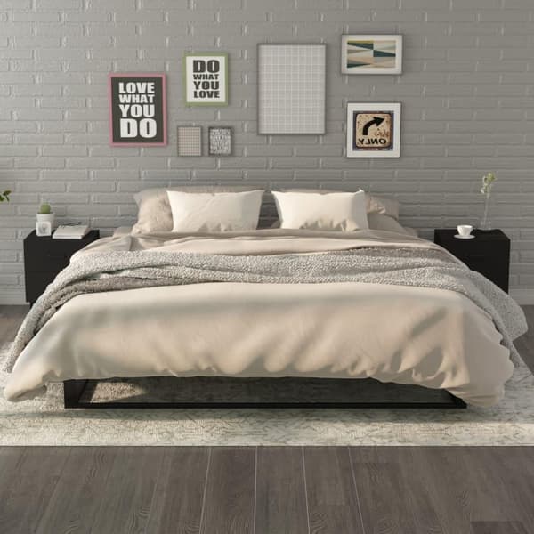 vidaXL Nattbord 2 stk svart 40x35x47,5 cm