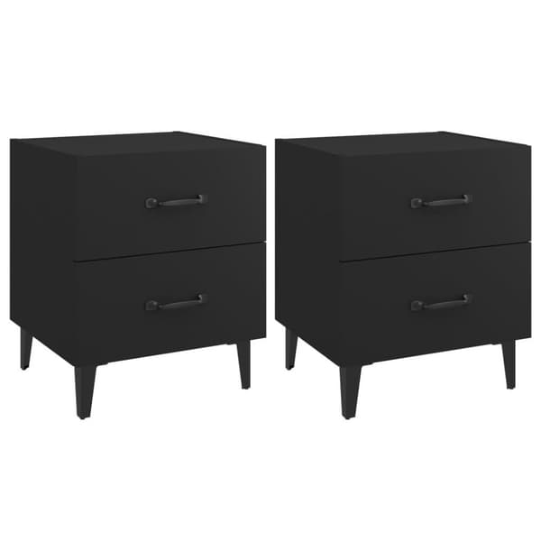 vidaXL Nattbord 2 stk svart 40x35x47,5 cm