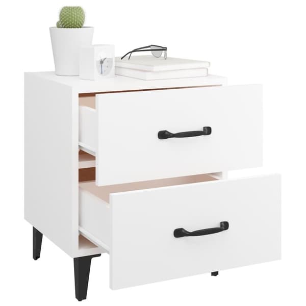 vidaXL Nattbord 2 stk hvit 40x35x47,5 cm