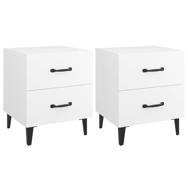 vidaXL Nattbord 2 stk hvit 40x35x47,5 cm