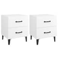 Miniatyrbilde 1 av 9: vidaXL Nattbord 2 stk hvit 40x35x47,5 cm