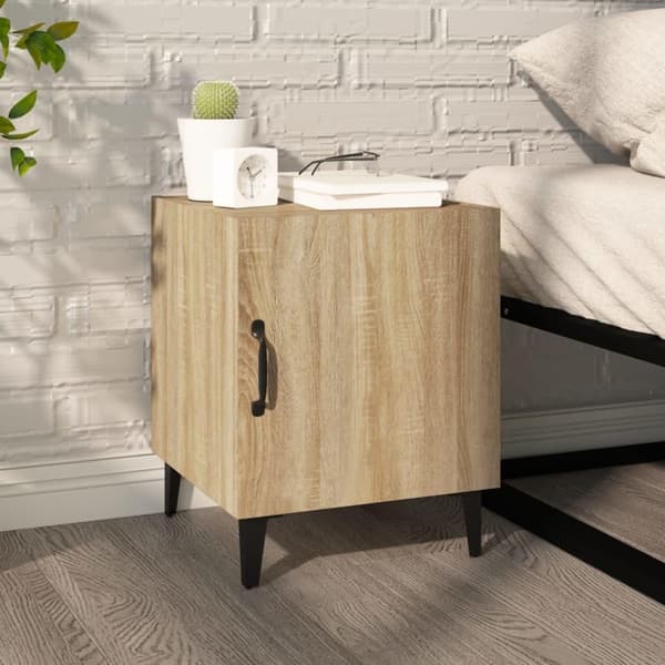 vidaXL Sängbord 2 st sonoma-ek konstruerat trä