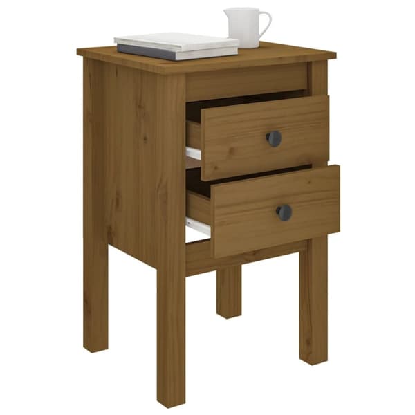 vidaXL Nattbord honningbrun 40x35x61,5 cm heltre furu