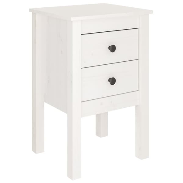 vidaXL Nattbord hvit 40x35x61,5 cm heltre furu