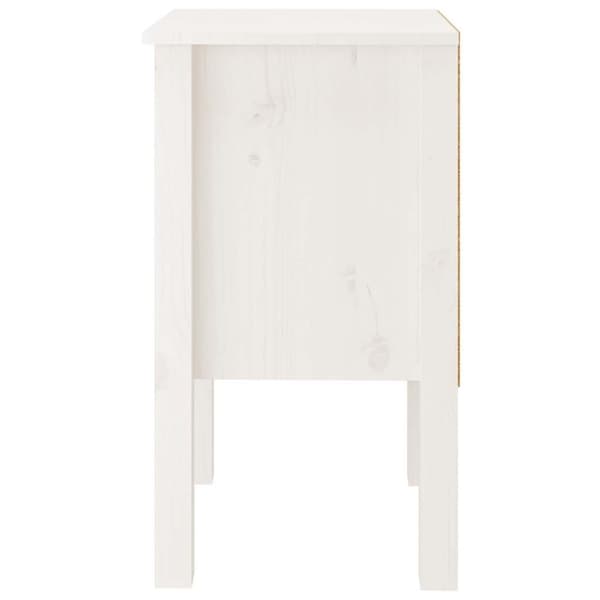 vidaXL Nattbord hvit 40x35x61,5 cm heltre furu