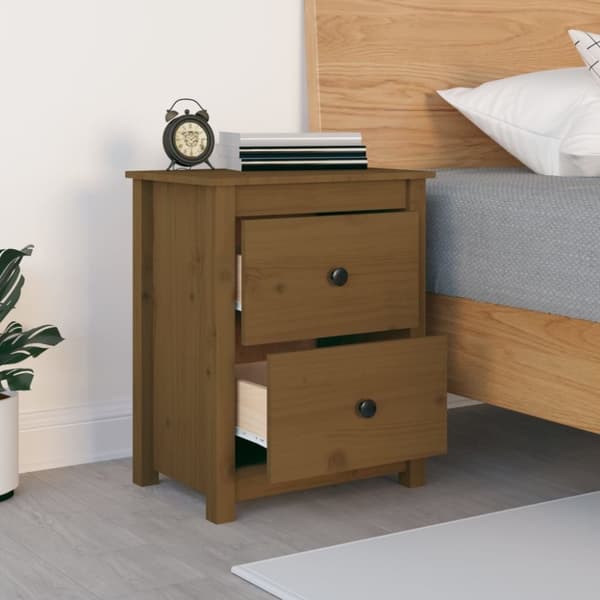 vidaXL Nattbord honningbrun 50x35x61,5 cm heltre furu