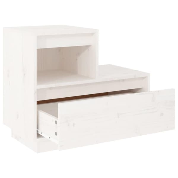 vidaXL Nattbord hvit 60x34x51 cm heltre furu