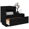 Miniatyrbilde 6 av 11: vidaXL Nattbord 2 stk svart 60x34x51 cm heltre furu