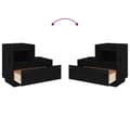 Miniatyrbilde 11 av 11: vidaXL Nattbord 2 stk svart 60x34x51 cm heltre furu