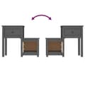 Miniatyrbilde 5 av 9: vidaXL Nattbord grå 79,5x38x65,5 heltre furu