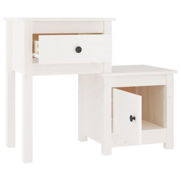 vidaXL Nattbord 79,5x38x65,5 heltre furu