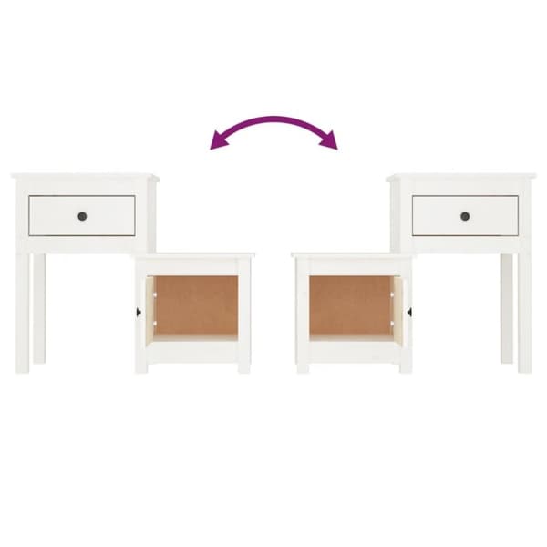vidaXL Nattbord 79,5x38x65,5 heltre furu