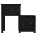 Miniatyrbilde 4 av 9: vidaXL Nattbord svart 2 stk 79,5x38x65,5 heltre furu