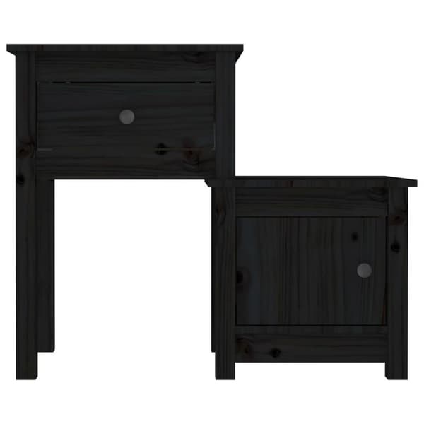 vidaXL Nattbord svart 2 stk 79,5x38x65,5 heltre furu
