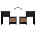 Miniatyrbilde 5 av 9: vidaXL Nattbord svart 2 stk 79,5x38x65,5 heltre furu