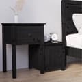 Miniatyrbilde 9 av 9: vidaXL Nattbord svart 2 stk 79,5x38x65,5 heltre furu