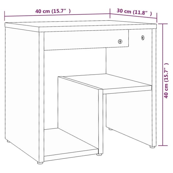 vidaXL Nattbord 2 stk røkt eik 40x30x40 cm konstruert tre