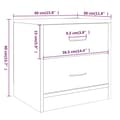 Miniatyrbilde 6 av 8: vidaXL Nattbord 2 stk grå sonoma 40x30x40 cm konstruert tre