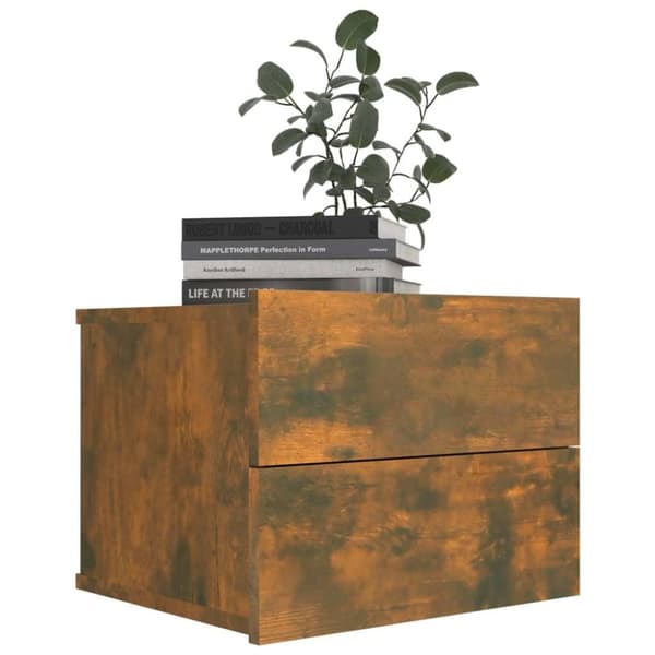 vidaXL Nattbord røkt eik 40x30x30 cm konstruert tre