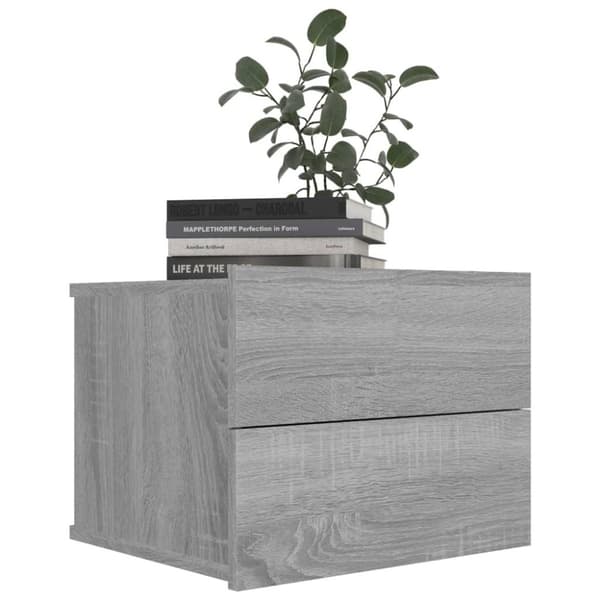 vidaXL Nattbord 2 stk grå sonoma 40x30x30 cm konstruert tre