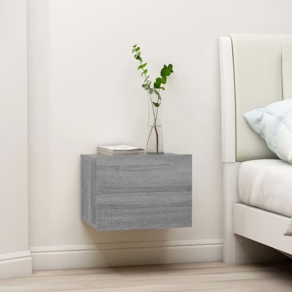 vidaXL Nattbord 2 stk grå sonoma 40x30x30 cm konstruert tre
