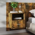Miniatyrbild 3 av 11: vidaXL Väggmonterade sängbord 2 st rökfärgad ek