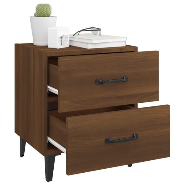 vidaXL Sängbord 2 st brun ek 40x35x47,5 cm